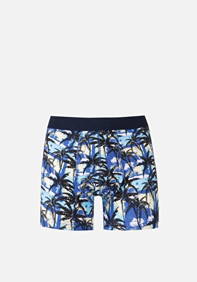 صورة من مودرن فيت مطبوع رجالي أزرق بوكسر