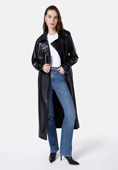 اعرض التفاصيل لـ   نسائي معطف أسود Pu