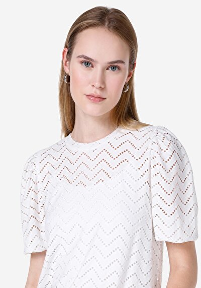 اعرض التفاصيل لـ   رقبة مستديرة نسائي أبيض بأكمام قصيرة تي شيرت