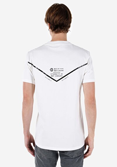 اعرض التفاصيل لـ كومفورت فيت رقبة مستديرة مستقيم تي شيرت رجالي أبيض بأكمام قصيرة