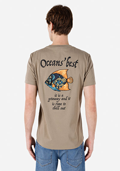 اعرض التفاصيل لـ عادي مقاس رقبة مستديرة رجالي رمادي كم قصير تي شيرت