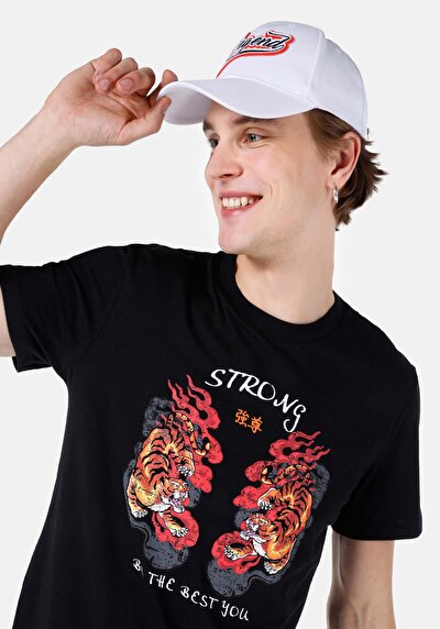 اعرض التفاصيل لـ عادي مقاس رقبة مستديرة مستقيم رجالي أسود كم قصير تي شيرت