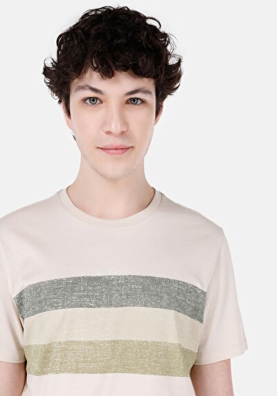 اعرض التفاصيل لـ مقاس عادي رقبة مستديرة مستقيم تي شيرت رجالي بيج كم قصير