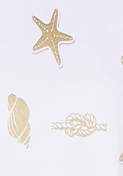 اعرض التفاصيل لـ   رقبة مستديرة مطبوعة نسائية أبيض قصيرة أكمام تي شيرت