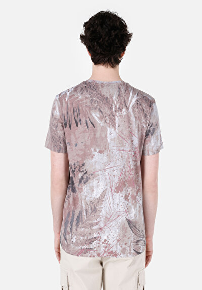 اعرض التفاصيل لـ   رقبة مستديرة مطبوعة رجالي متعدد الألوان كم قصير تي شيرت