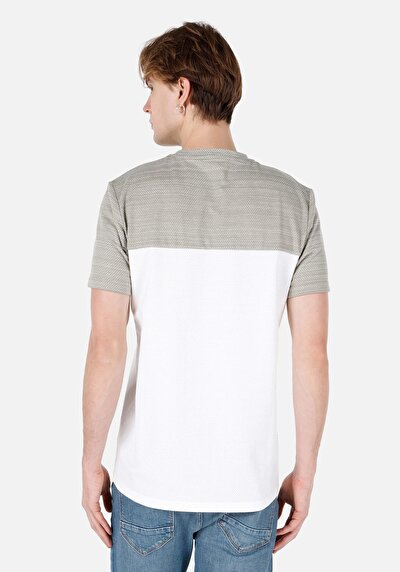 صورة من عادي مقاس رقبة مستديرة جاكار رجالي أخضر كم قصير تي شيرت