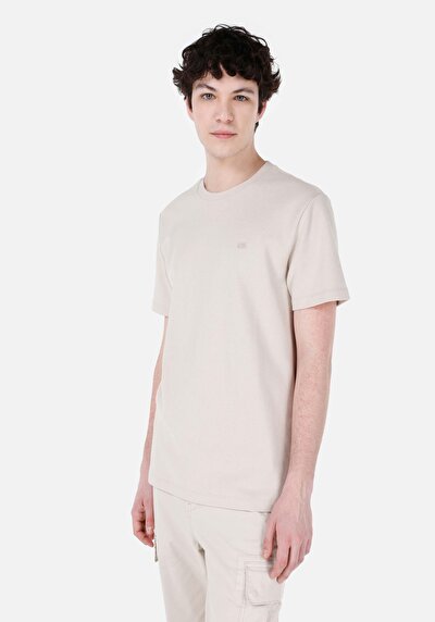 صورة من عادي مقاس رقبة مستديرة جاكار رجالي بيج كم قصير تي شيرت