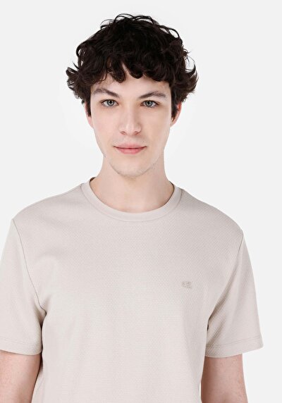 صورة من عادي مقاس رقبة مستديرة جاكار رجالي بيج كم قصير تي شيرت