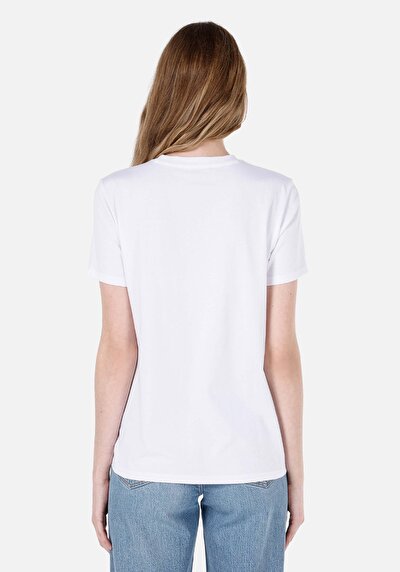 اعرض التفاصيل لـ   رقبة مستديرة نسائي أبيض بأكمام قصيرة تي شيرت