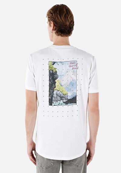 اعرض التفاصيل لـ كومفورت فيت رقبة مستديرة مستقيم تي شيرت رجالي أبيض بأكمام قصيرة