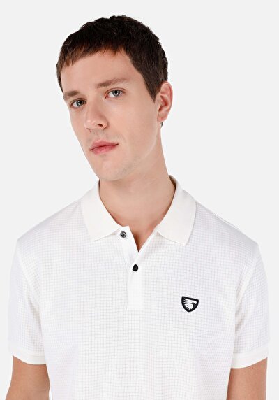 صورة من بولو الرقبة مستقيم رجالي أبيض كم قصير تي شيرت