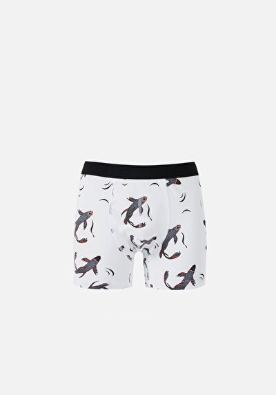 صورة من مودرن فيت مطبوعة رجالي بوكسر أبيض