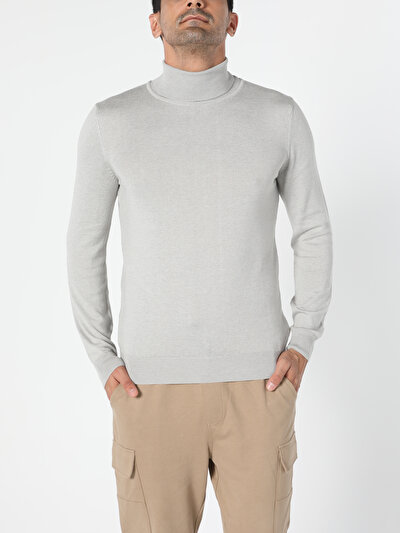 اعرض التفاصيل لـ ضيق  الياقة المدورة جاكار سترة رجالية من الحجر