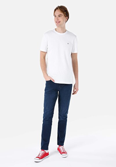 اعرض التفاصيل لـ   رقبة مستديرة جاكار رجالي أبيض كم قصير تي شيرت