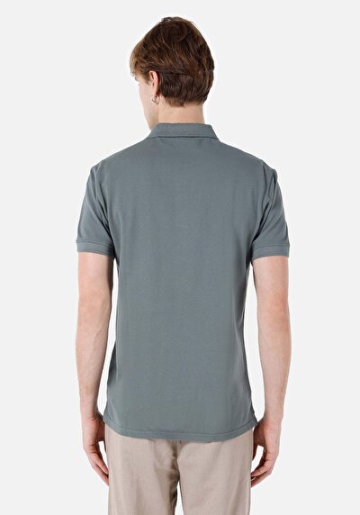 صورة من بولو الرقبة مستقيم رجالي أخضر كم قصير تي شيرت