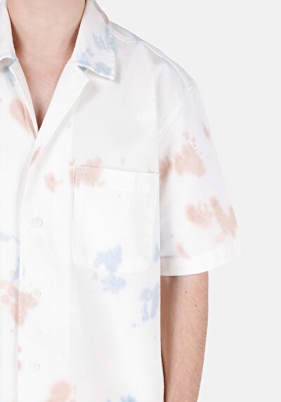 اعرض التفاصيل لـ قميص كبير الحجم رقبة رجالي بيج كم قصير قميص