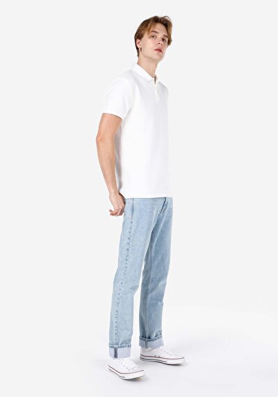 اعرض التفاصيل لـ   بولو الرقبة مستقيم رجالي أبيض كم قصير تي شيرت