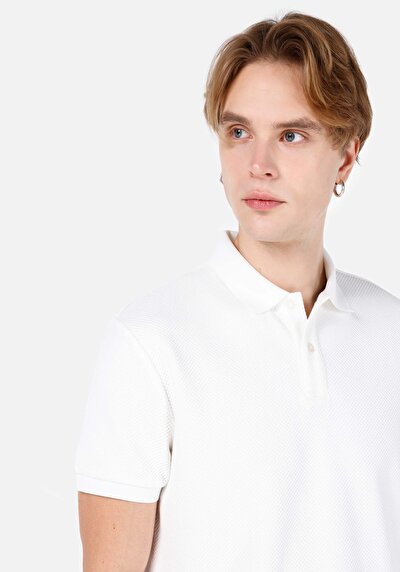 اعرض التفاصيل لـ   بولو الرقبة مستقيم رجالي أبيض كم قصير تي شيرت