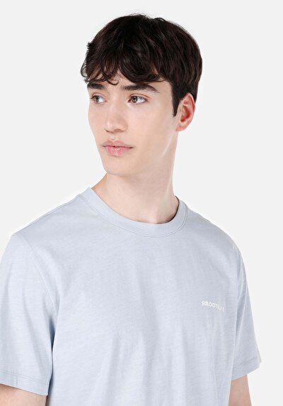 اعرض التفاصيل لـ   رقبة مستديرة مستقيم رجالي أزرق كم قصير تي شيرت