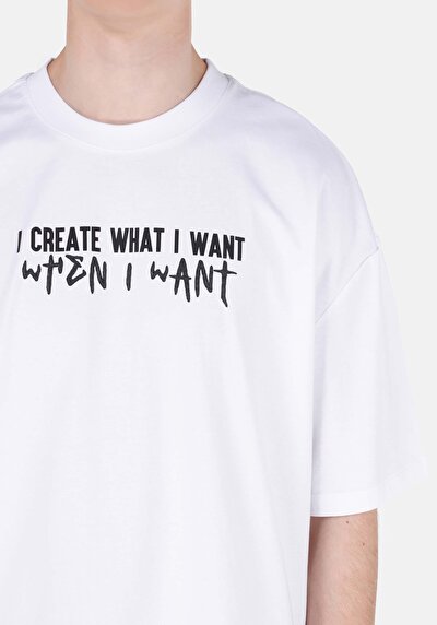 اعرض التفاصيل لـ كبير الحجم  رقبة مستديرة مستقيم تي شيرت أبيض بأكمام قصيرة للرجال