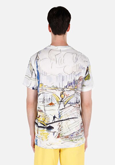 اعرض التفاصيل لـ   رقبة مستديرة مطبوعة رجالي متعدد الألوان كم قصير تي شيرت