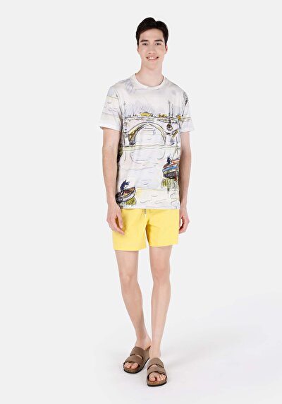 اعرض التفاصيل لـ   رقبة مستديرة مطبوعة رجالي متعدد الألوان كم قصير تي شيرت