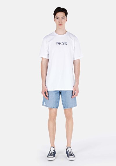 اعرض التفاصيل لـ كومفورت فيت رقبة مستديرة مستقيم تي شيرت رجالي أبيض بأكمام قصيرة