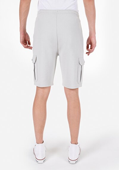 صورة من ضيق الخصر مستقيم شورت رجالي رمادي