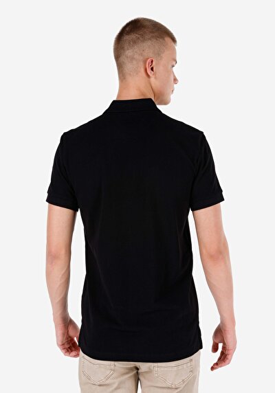 اعرض التفاصيل لـ ياقة بولو عادية مستقيمة رجالي أسود كم قصير تي شيرت