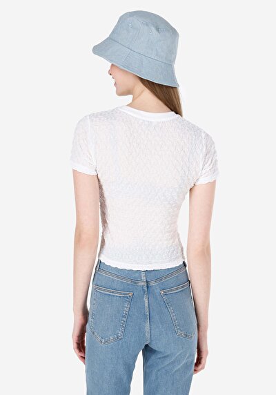 اعرض التفاصيل لـ ضيق قصة رقبة مستديرة نسائي أبيض كم قصير تي شيرت