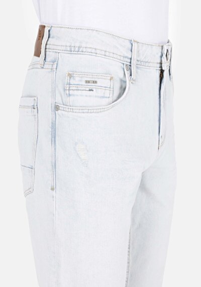 اعرض التفاصيل لـ مستقيم  خصر منخفض مستقيم الساق الجينز النيلي المفتوح للرجال