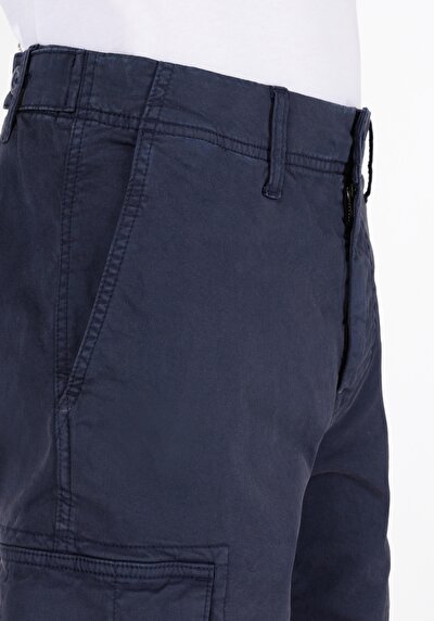 اعرض التفاصيل لـ عادي   الخصر مستقيم رجالي شورت أزرق داكن