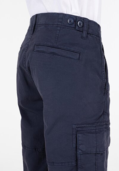 اعرض التفاصيل لـ عادي   الخصر مستقيم رجالي شورت أزرق داكن