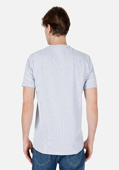 اعرض التفاصيل لـ   رقبة مستديرة رجالي أزرق كحلي كم قصير تي شيرت