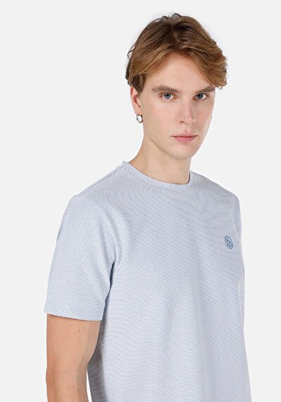 اعرض التفاصيل لـ   رقبة مستديرة رجالي أزرق كحلي كم قصير تي شيرت