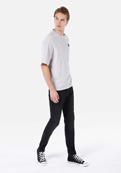 اعرض التفاصيل لـ كبير الحجم  رقبة مستديرة مستقيم رجالي رمادي كم قصير تي شيرت