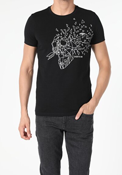 صورة من أسود للرجال تي شيرت بأكمام قصيرة