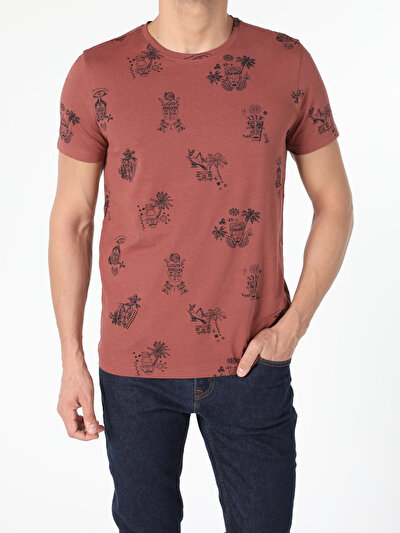 اعرض التفاصيل لـ بني للرجال تي شيرت بأكمام قصيرة