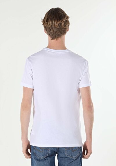 صورة من أبيض للرجال تي شيرت بأكمام قصيرة