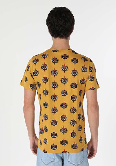 اعرض التفاصيل لـ   رقبة مستديرة مطبوعة للرجال ساري قصيرة الأكمام تي شيرت