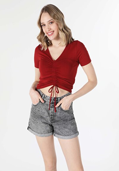 اعرض التفاصيل لـ بني للنساء تي شيرت بأكمام قصيرة