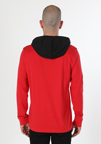 اعرض التفاصيل لـ   رقبة مستديرة مستقيم رجالي أحمر كم طويل تي شيرت