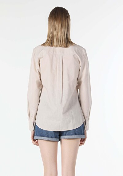 صورة من بيج للنساء قميص كم طويل