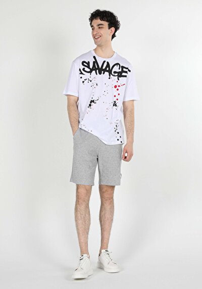 صورة من أبيض للرجال تي شيرت بأكمام قصيرة