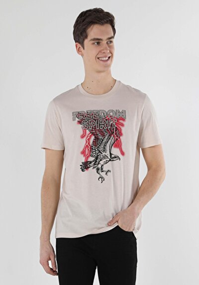 صورة من بيج للرجال تي شيرت بأكمام قصيرة