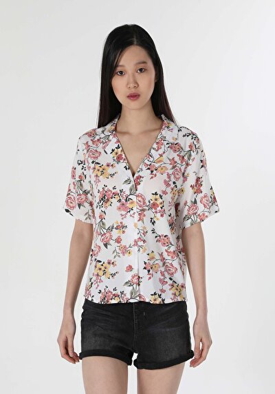 اعرض التفاصيل لـ متعدد الألوان للنساء قميص  كم قصير