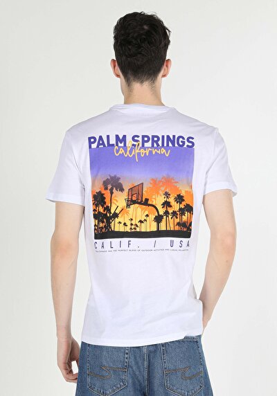 اعرض التفاصيل لـ أبيض للرجال تي شيرت بأكمام قصيرة