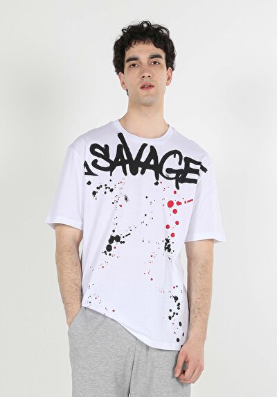 اعرض التفاصيل لـ أبيض للرجال تي شيرت بأكمام قصيرة