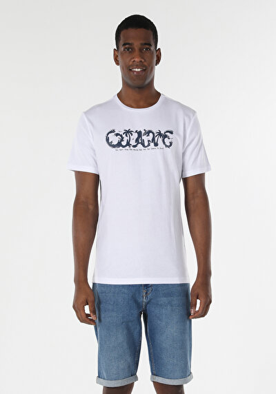 اعرض التفاصيل لـ أبيض للرجال تي شيرت بأكمام قصيرة