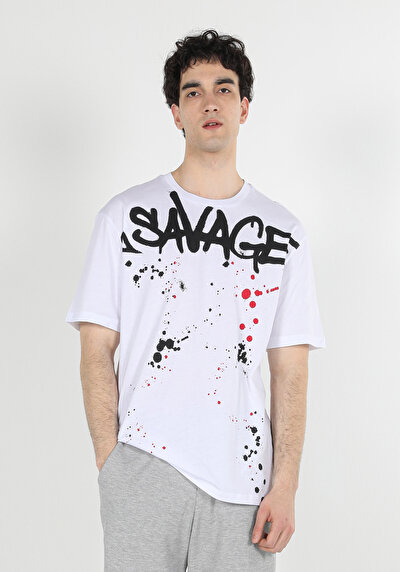 اعرض التفاصيل لـ أبيض للرجال تي شيرت بأكمام قصيرة